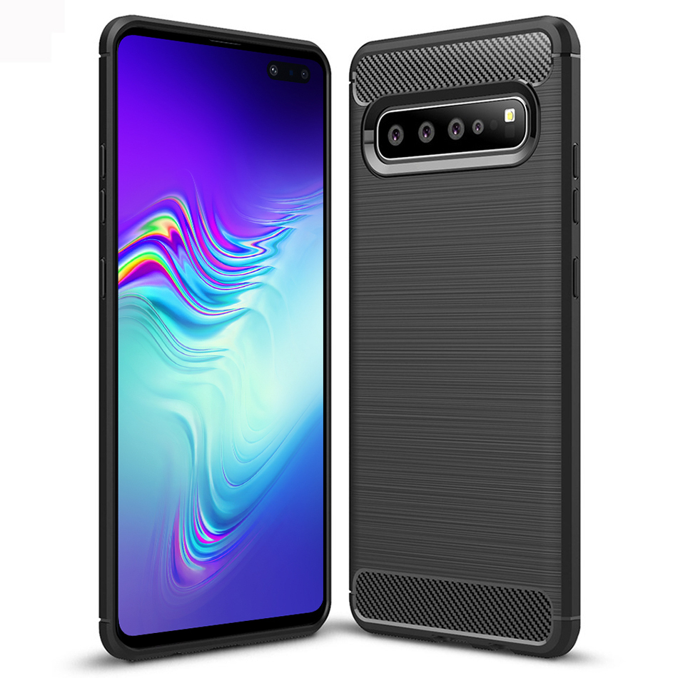 Flexi Slim Carbon Fibre Case for Samsung Galaxy S10 5G - Brushed Black